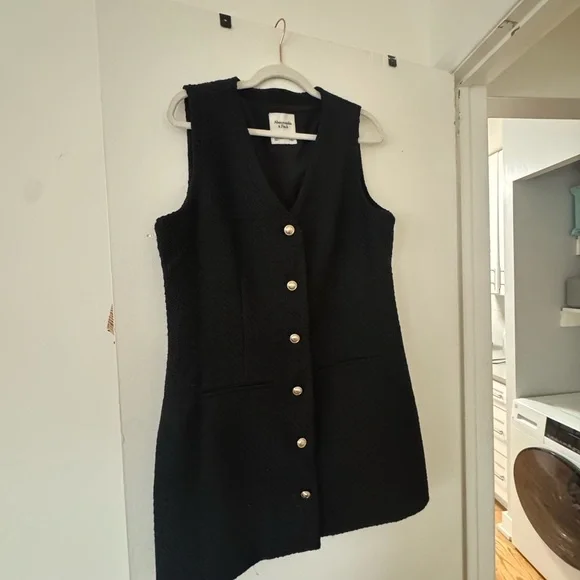 Abercrombie & Fitch Black Button-Front Mini Dress - Picture 2 of 4